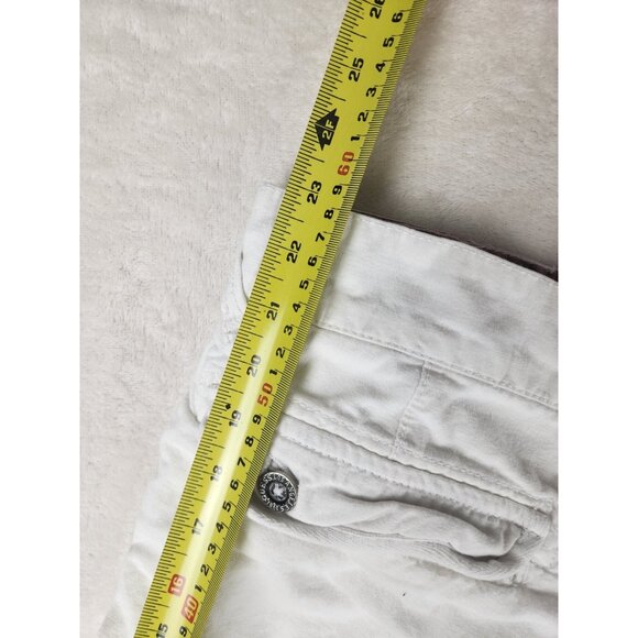 Guess USA Men's Size W31x12 Distressed Baggy Fit Linen/Cotton Cargo Shorts White - Picture 16 of 16